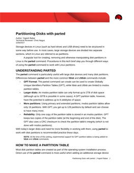 Partitioning Disks with Parted