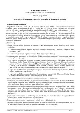 Rozporządzenie 8/2021 Wojewody Zachodniopomorskiego