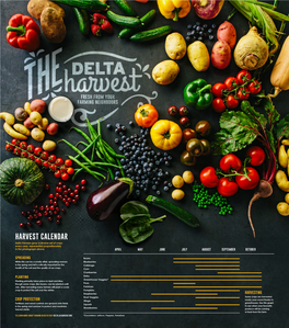 HARVEST CALENDAR Delta Farmers Grow a Diverse Set of Crops Every Year, Represented Proportionately in the Photograph Above