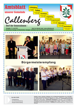 Amtsblatt Unserer Gemeinde Callenberg – 13