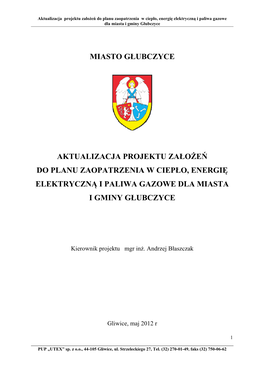 Miasto Głubczyce Aktualizacja Projektu