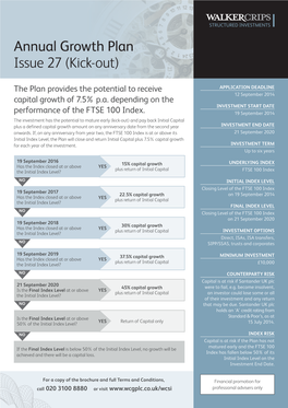 Annual Growth Plan Issue 27 (Kick-Out)