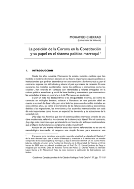 La Posición De La Corona En La Constitución Y Su Papel En El