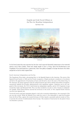 English and Irish Naval Officers in the War for Brazilian Independence by Brian Vale