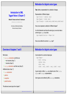 Motivation for Disjoint Union Types