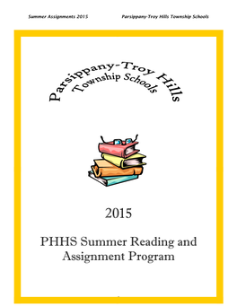 PHHS Summer Reading and Assignment Program