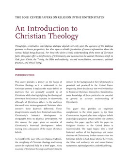 An Introduction to Christian Theology