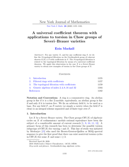 A Universal Coefficient Theorem with Applications to Torsion in Chow Groups of Severi–Brauer Varieties