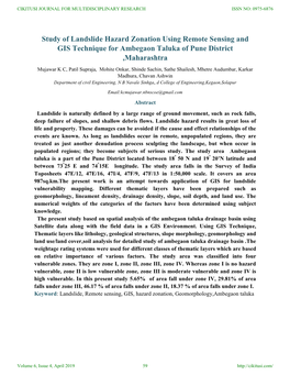 Study of Landslide Hazard Zonation Using Remote Sensing and GIS