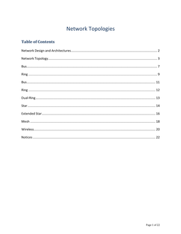 Network Topologies