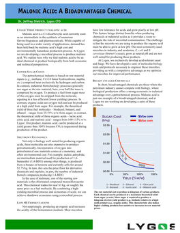 Malonic Acid: a B Ioadvantaged Chemical