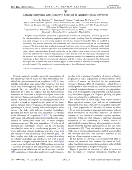Linking Individual and Collective Behavior in Adaptive Social Networks