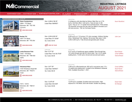 View August Industrial Listings
