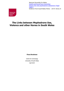 The Links Between Mephedrone Use, Violence and Other Harms in South Wales