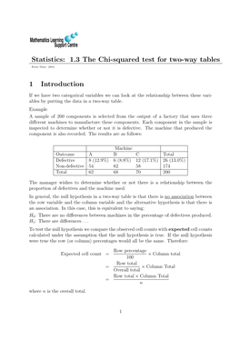 The Chi-Squared Test for Two-Way Tables