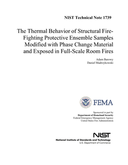 The Thermal Behavior of Structural Fire- Fighting Protective Ensemble Samples Modified with Phase Change Material and Exposed in Full-Scale Room Fires