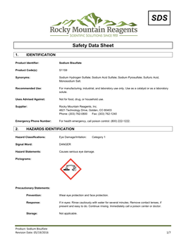 SDS Safety Data Sheet