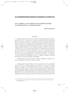 Los Cameros, Casi Cuarenta Años Después: Entre La Integración Y La Marginación