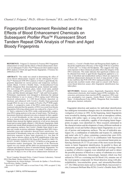 Fingerprint Enhancement Revisited and the Effects Of