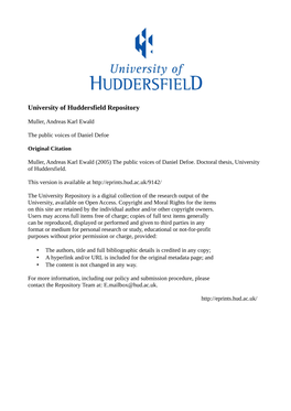 University of Huddersfield Repository