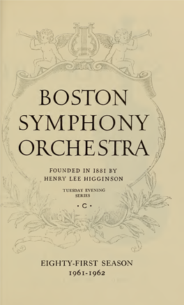 Boston Symphony Orchestra Concert Programs, Season 81, 1961