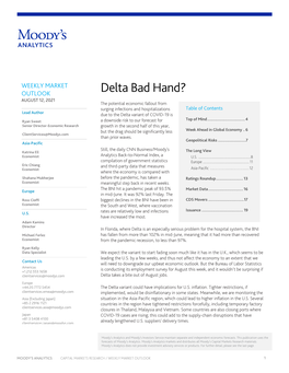 Weekly Market Outlook: Delta Bad Hand?