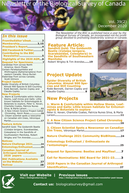 Newsletter of the Biological Survey of Canada