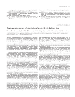 Cryptosporidium Parvum Infection in Gene-Targeted B Cell–Deficient Mice