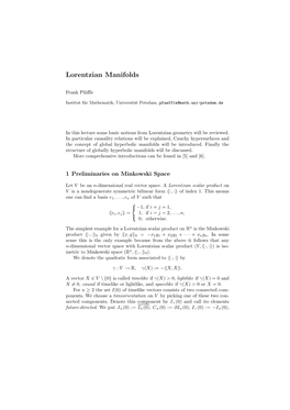 Lorentzian Manifolds