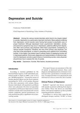 Depression and Suicide