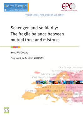 Schengen and Solidarity: the Fragile Balance Between Mutual Trust and Mistrust