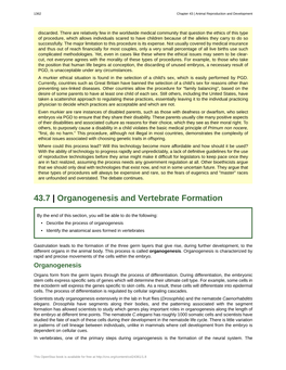 Organogenesis and Vertebrate Formation