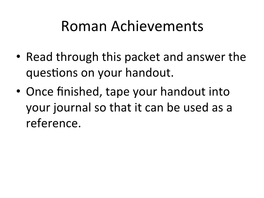 Roman Achievements