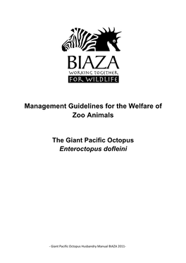 Giant Pacific Octopus Husbandry Manual