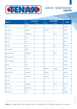 Glaxs Fast - Silicone Color Chart > Neolith