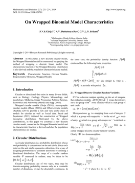 On Wrapped Binomial Model Characteristics