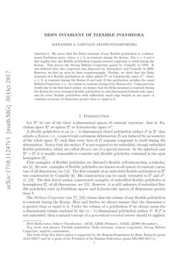 Arxiv:1710.11247V1 [Math.MG]