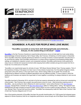 Soundbox: a Place for People Who Love Music