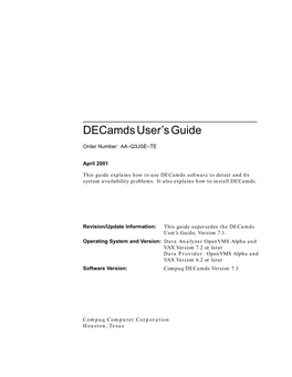 Decamds User's Guide