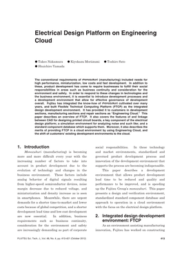 Electrical Design Platform on Engineering Cloud