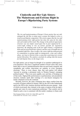 The Mainstream and Extreme Right in Europe's Bipolarising Party Systems