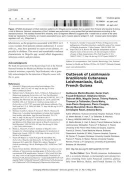 Outbreak of Leishmania Braziliensis Cutaneous Leishmaniasis, Saül