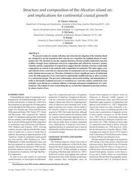 Structure and Composition of the Aleutian Island Arc and Implications for Continental Crustal Growth