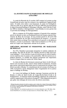 La Justice Dans Le Bailliage De Boulay (1751-1789)*