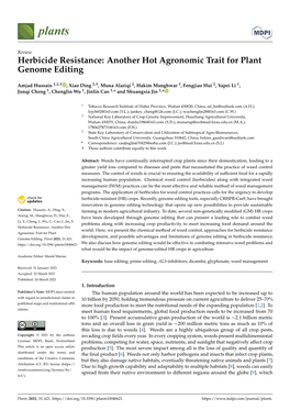 Herbicide Resistance: Another Hot Agronomic Trait for Plant Genome Editing