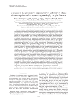 Elephants in the Understory: Opposing Direct and Indirect Effects of Consumption and Ecosystem Engineering by Megaherbivores