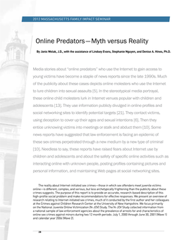 Online Predators — Myth Versus Reality (Pdf)