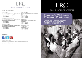 Report of a Civil Society Education Conference