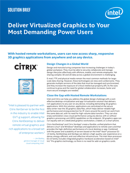 Citrix Delivers Virtualized Graphics to Power Users