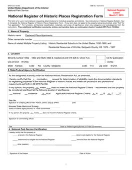 NPS Form 10 900 OMB No. 1024 0018